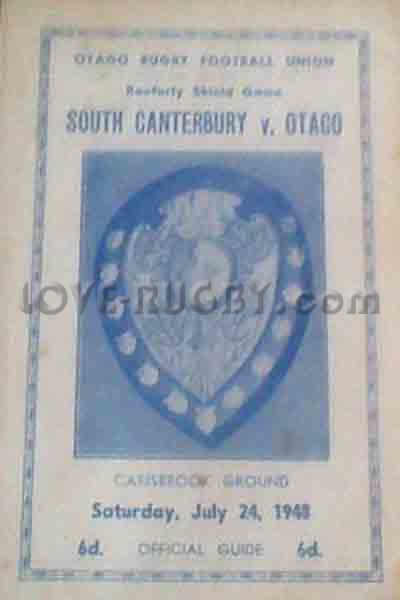 1948 Otago v South Canterbury  Rugby Programme